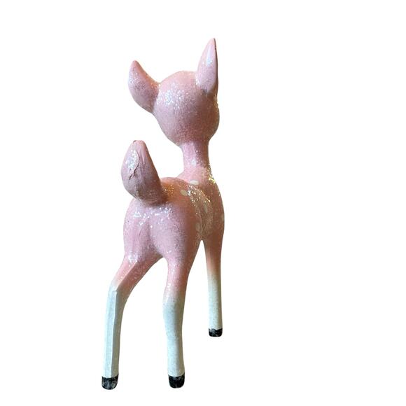 34th & Pine Pink Glitter Christmas Reindeer 9in Holiday Decor Viral NEW - Picture 5 of 11